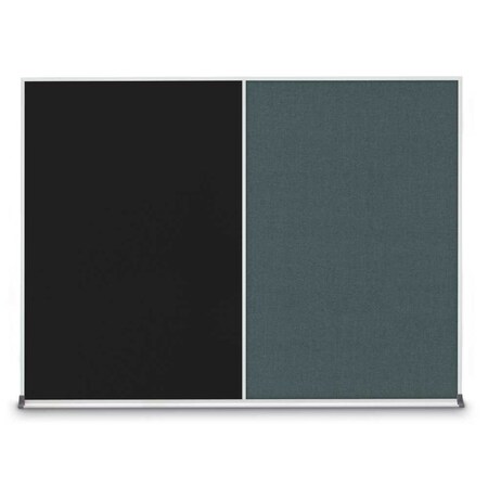 United Visual Products Triple Door Radius Corkboard, 96"X48", S UV8006-SATIN-COBACC